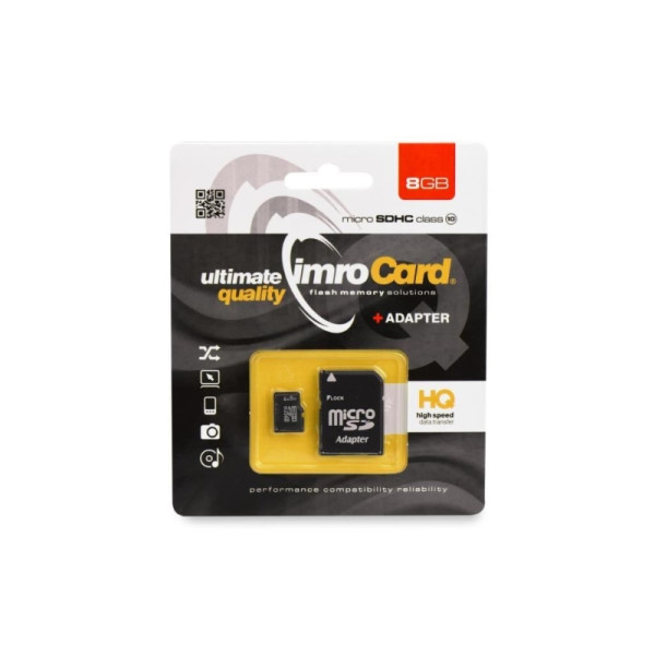 CARTE MEMOIRE IMRO CARD MICRO SDHC 8 GIGA CLASS 10 SUPPORT SD