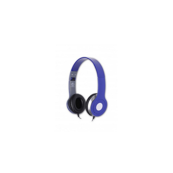 CASQUE FILAIRE CITY BLEU AVEC MICRO REBELTEC