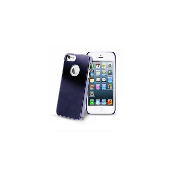 COQUE ARRIERE RIGIDE STAX METALIQUE BLEUE POUR IPHONE 5 5S SE SO