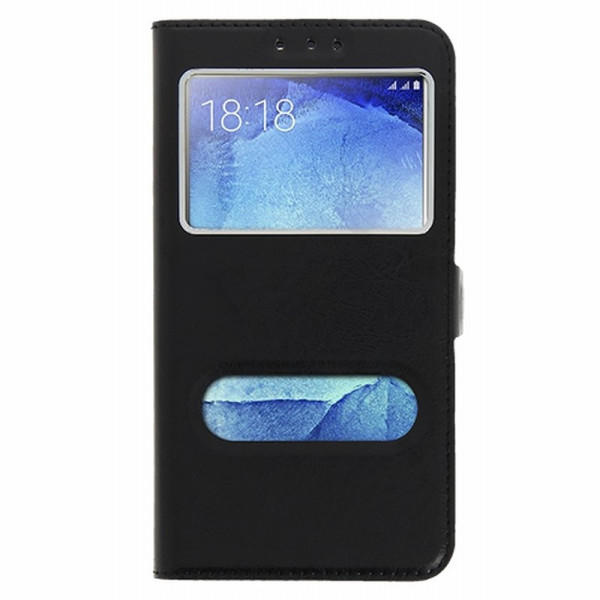 HOUSSE ETUI FOLIO XIAOMI MI A1 2 FENETRES MOCCA NOIR