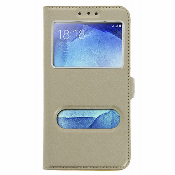 HOUSSE ETUI XIAOMI MI A1 2 FENETRES MOCCA OR