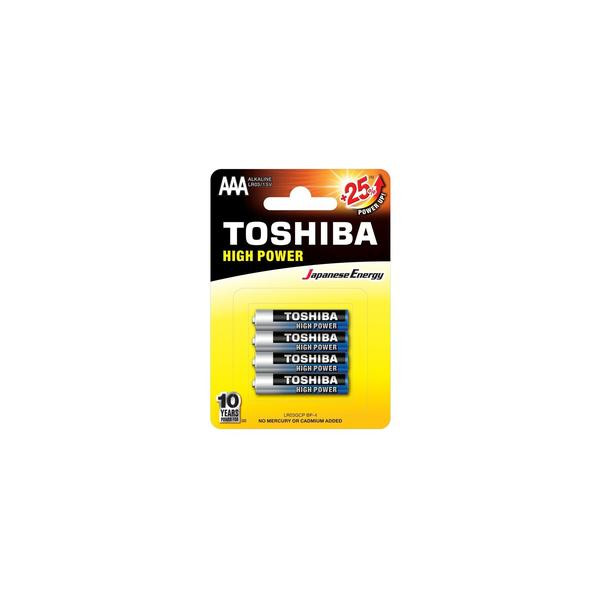 PACK DE 4 PILES AAA TOSHIBA ALCALINE