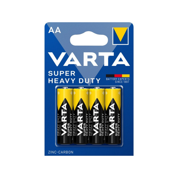 PACK DE 4 PILES VARTA AA R6 SUPER HEAVY DUTY