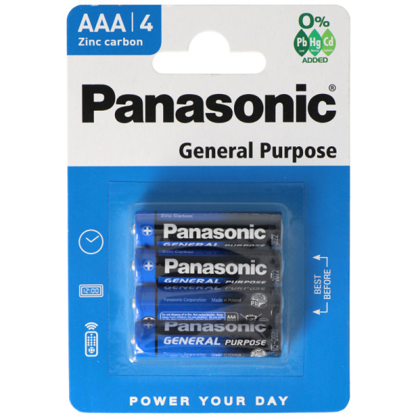 PANASONIC PILES POWER ZINC AAA X4 PAR BOITE DE 12