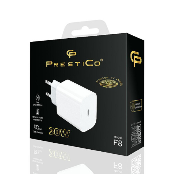 PRESTICO CHARGEUR USB C 20W PD F8 BLANC