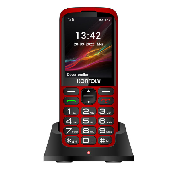 KONROW TELEPHONE SENIOR 280 ROUGE SUPPORT