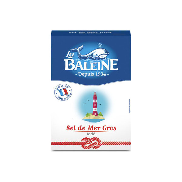 Sel de Mer Gros Iodé La Baleine 1kg