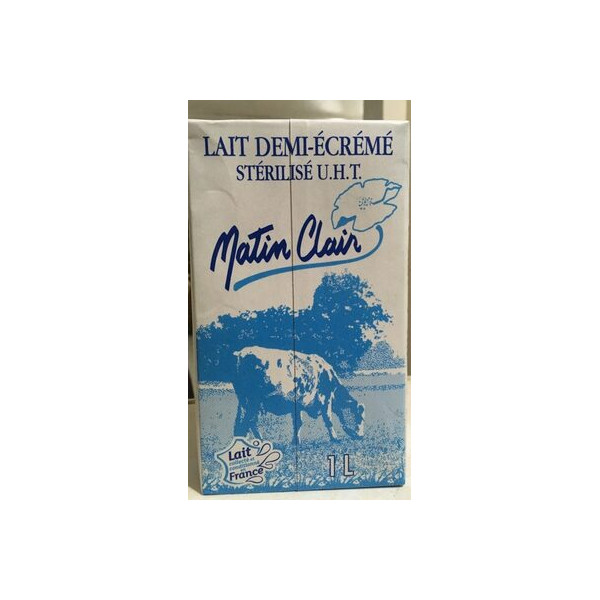 Lait demi écrémé uht Matin Clair 1L