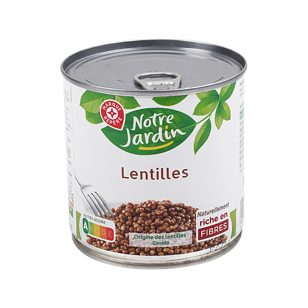 Lentilles Notre Jardin Marque Repère 400 g 265 g égoutté 