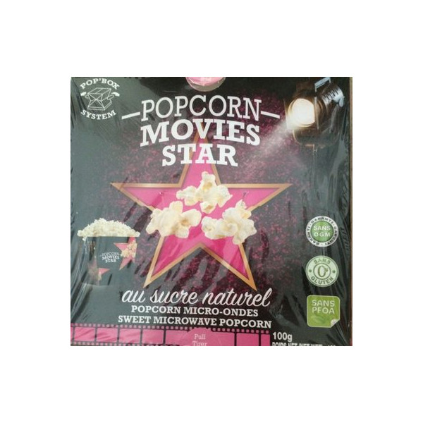 Popcorn Movies star au sucre Deluxe 100g